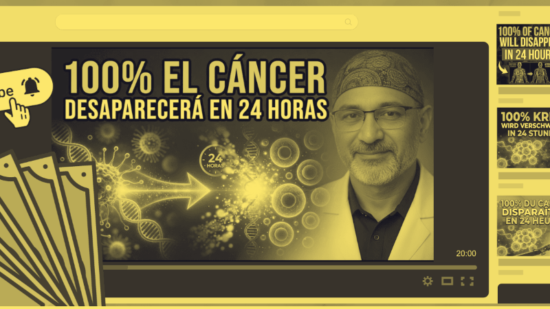 "El 100% del cáncer desaparecerá en 24 horas": la mentira peligrosa de los "doctores" de IA con la que YouTube gana dinero