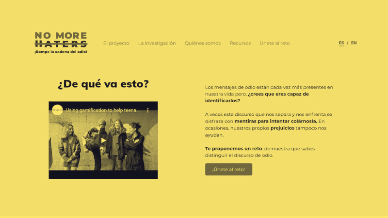Maldita.es and Fad launch “No more haters” to fight hate speech on social media among teenagers and young people