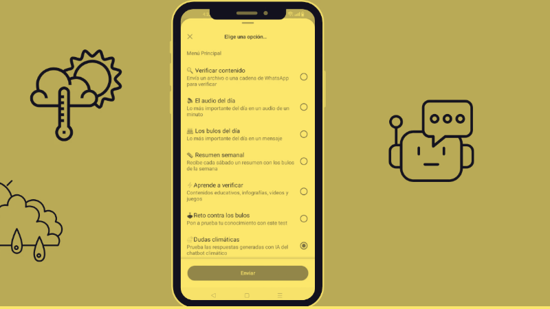 Climate doubts: the new Maldita.es chatbot service powered by AI to answer questions about climate change