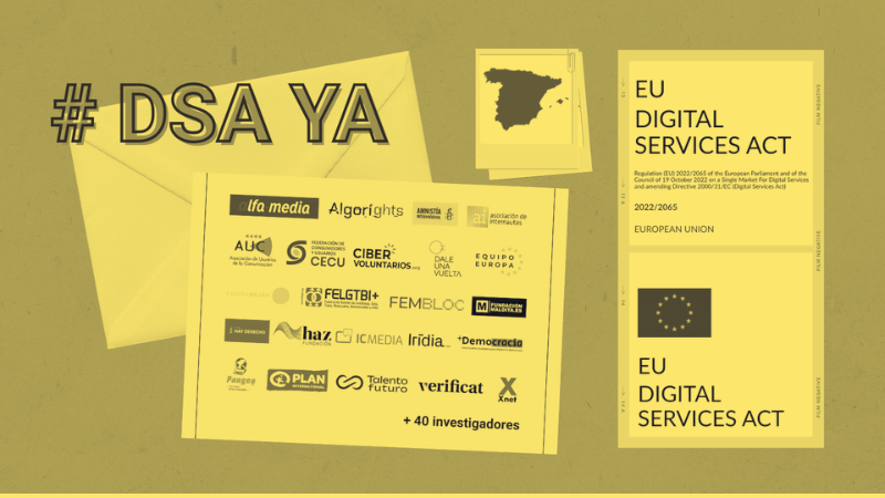 More than 20 organizations and 40 researchers call on Parliament to implement the Digital Services Act (DSA) in Spain in a letter promoted by Fundación Maldita.es