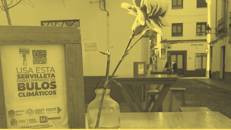 Maldita.es collaborates with the University of Córdoba (UCO) on a campaign against climate misinformation through bar napkins